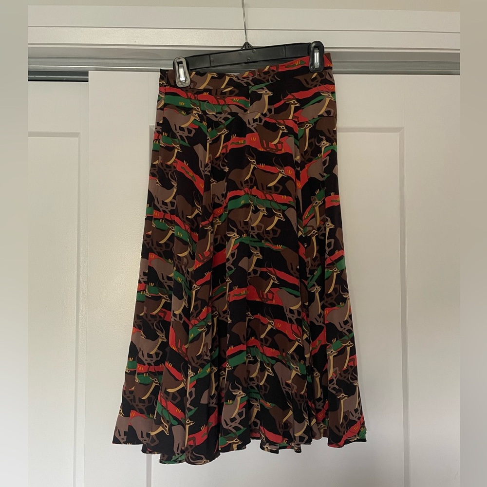 Marc Jacobs A-line silk deer antelope skirt, size 4
